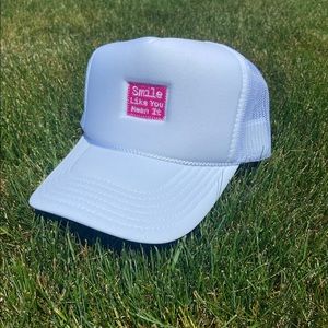Smile Like You Mean It // White Trucker Hat